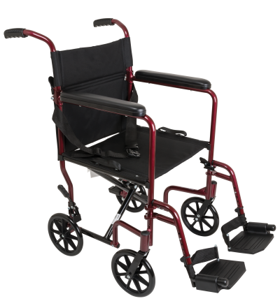 ProBasics Burgundy Aluminum Transport Chair with Footrests available in michigan usa