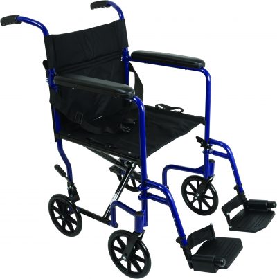 ProBasics Aluminum Transport Chair with Footrests - Blue available in michigan usa