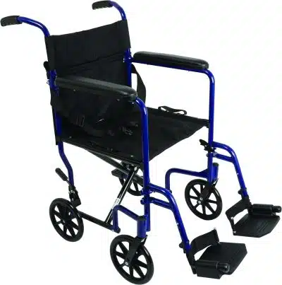 ProBasics Aluminum Transport Chair with Footrests - Blue