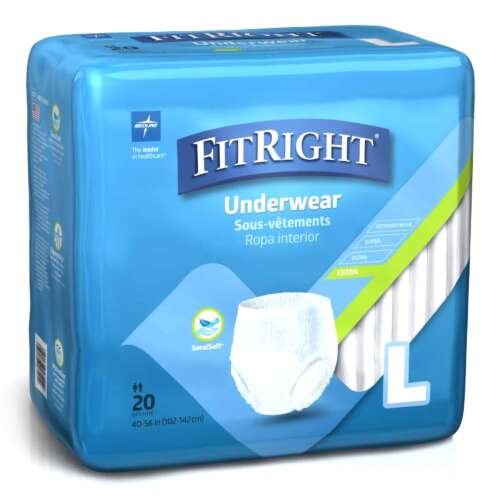Absorbent Underwear FitRight® Extra Large Pull On with Tear Away Seams Adult Unisex Disposable Moderate Absorbency