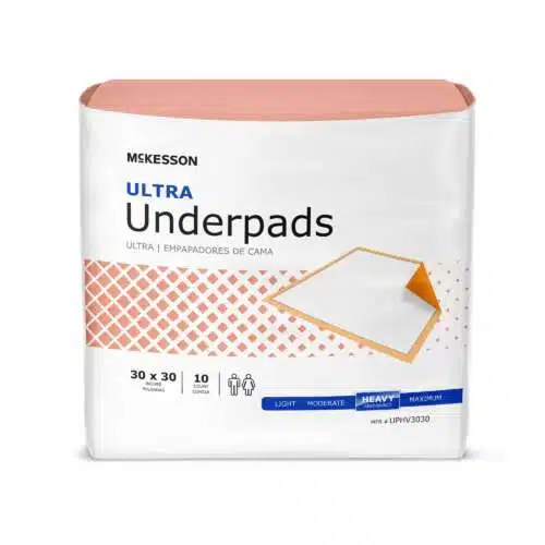 Disposable Underpad McKesson Ultra 30 X 30 Inch Fluff / Polymer Heavy Absorbency