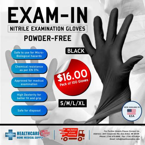 Nitrile Exam Gloves Powder-Free | Michigan USA