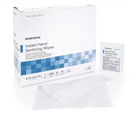 Hand Sanitizing Wipe McKesson 100 Count Ethyl Alcohol Wipe Individual Packet