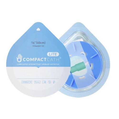 Urethral Catheter CompactCath® Lite Coude Tip, Silicone Coated PVC, 14 Fr, 16 Inch