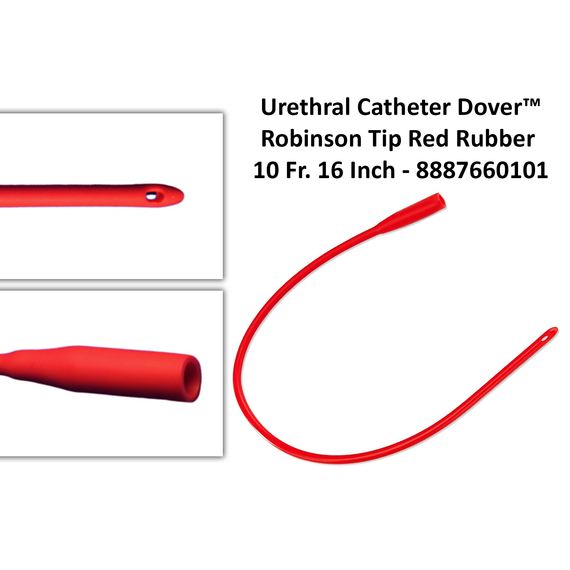 Urethral Catheter Dover™ Robinson Tip Red Rubber 10 Fr. 16 Inch - 8887660101 Michigan | USA