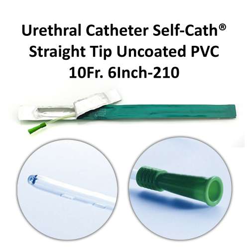 Urethral Catheter Self-Cath® Straight Tip Uncoated PVC 10Fr. 6Inch-210