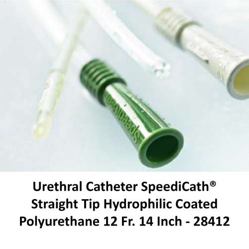 Urethral Catheter SpeediCath® Straight Tip Hydrophilic Coated Polyurethane 12 Fr. 14 Inch - 28412