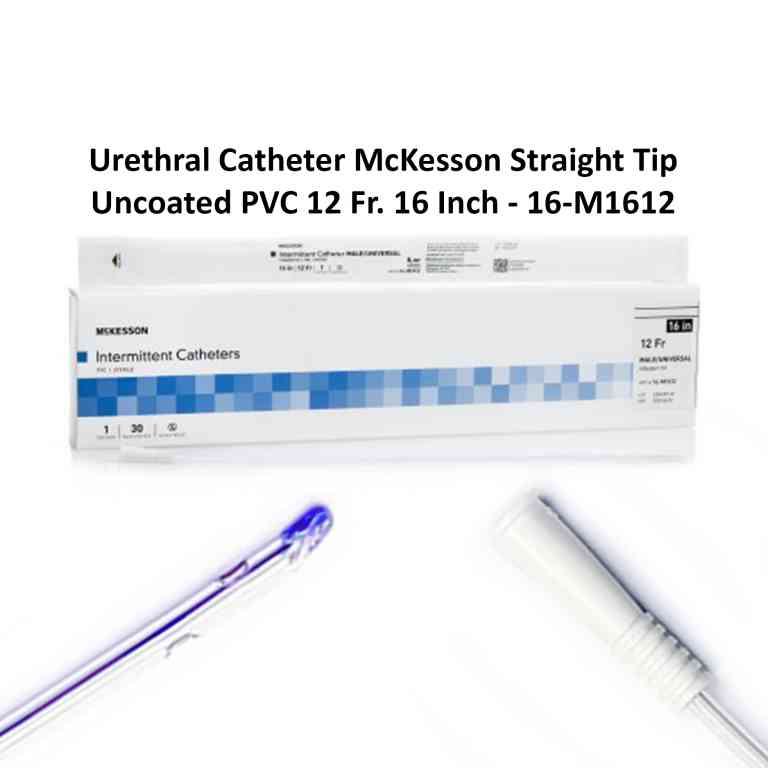 Urethral Catheter McKesson Straight Tip Uncoated PVC 12 Fr. 16 Inch - 16-M1612