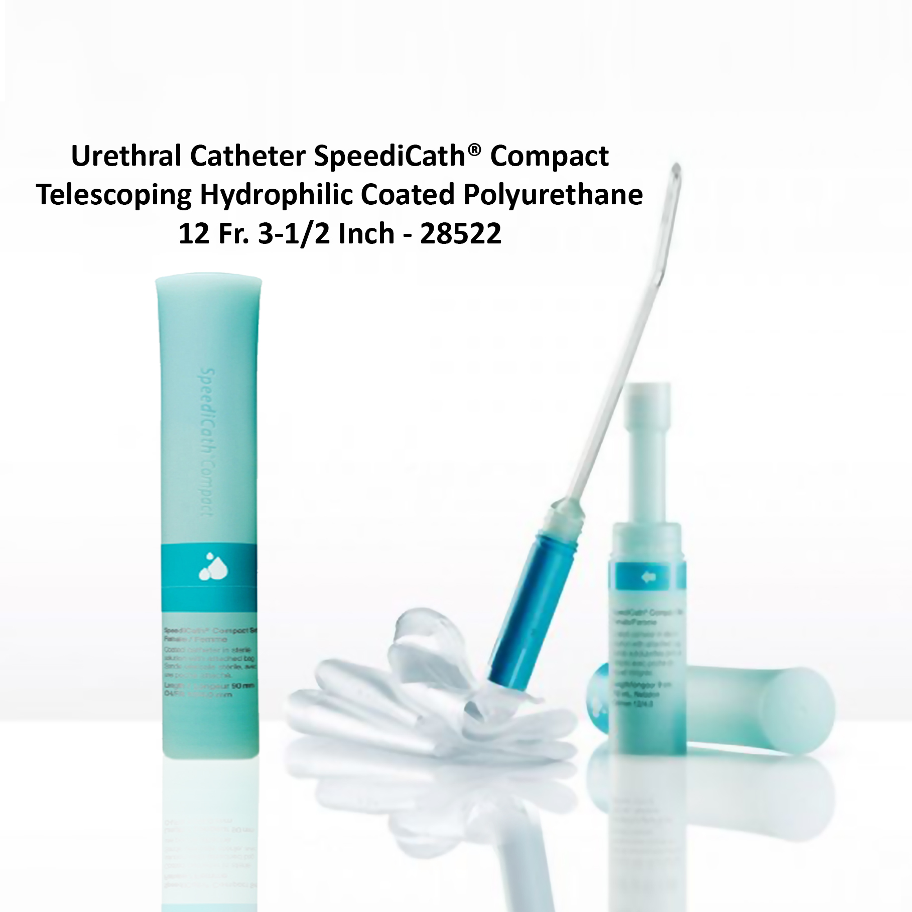 Urethral Catheter SpeediCath® Compact Telescoping Hydrophilic Coated Polyurethane 12 Fr. 3-1/2 Inch - 28522
