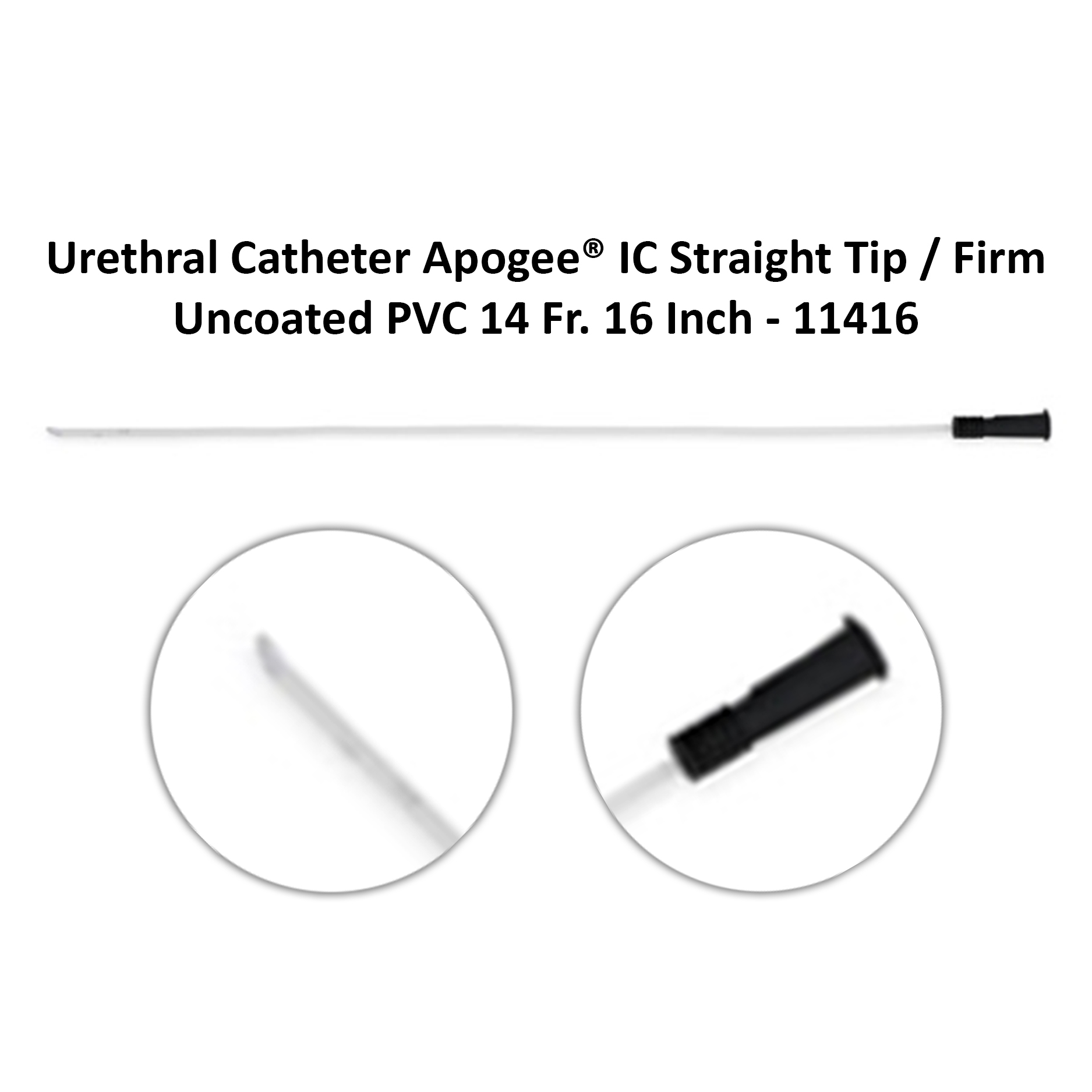 Urethral Catheter Apogee® IC Straight Tip / Firm Uncoated PVC 14 Fr. 16 Inch - 11416 Michigan | USA
