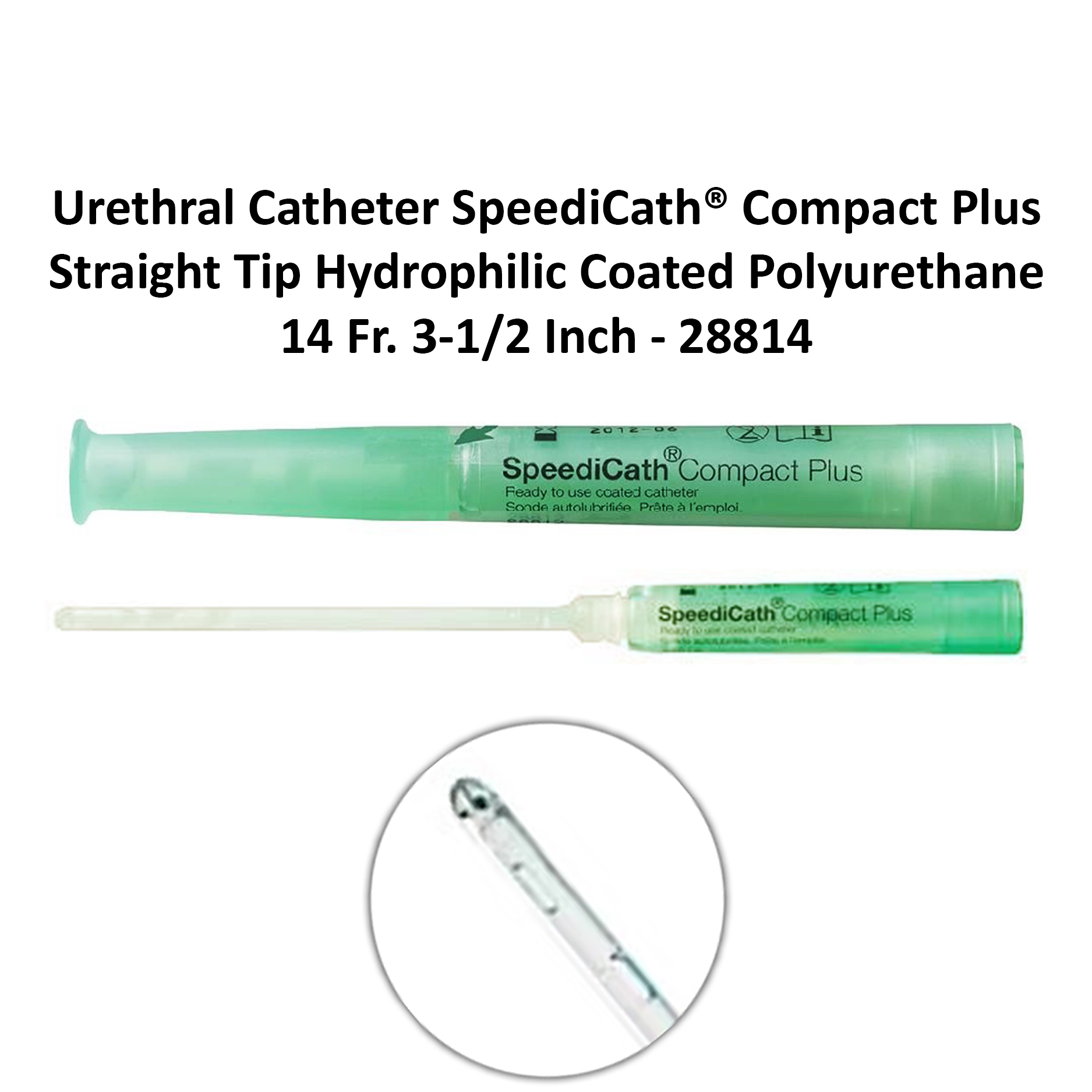 Urethral Catheter SpeediCath® Compact Plus Straight Tip Hydrophilic Coated Polyurethane 14 Fr. 3-1/2 Inch - 28814 Michigan | USA