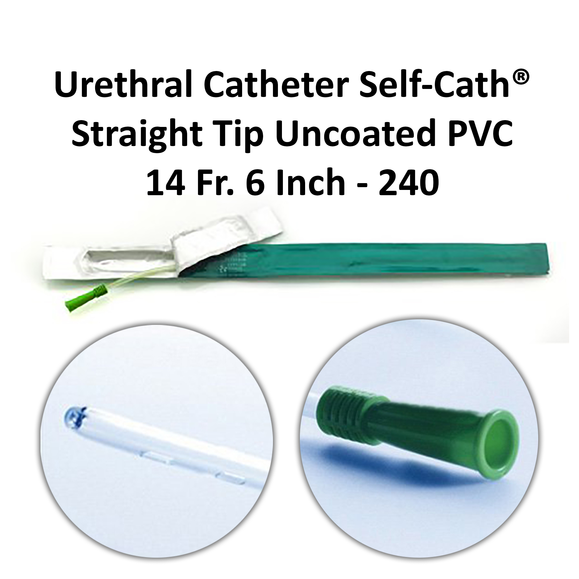 Urethral Catheter Self-Cath® Straight Tip Uncoated PVC 14 Fr. 6 Inch - 240