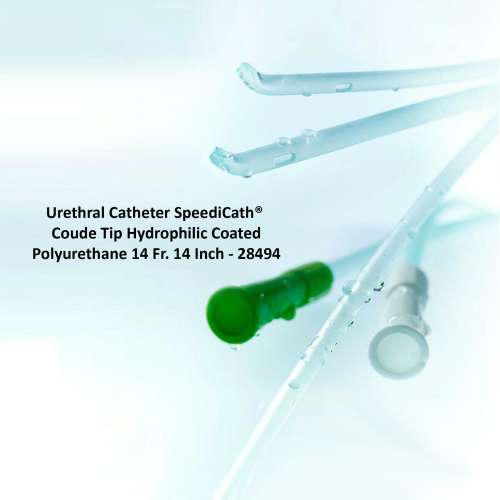 Urethral Catheter SpeediCath® Coude Tip Hydrophilic Coated Polyurethane 14 Fr. 14 Inch - 28494