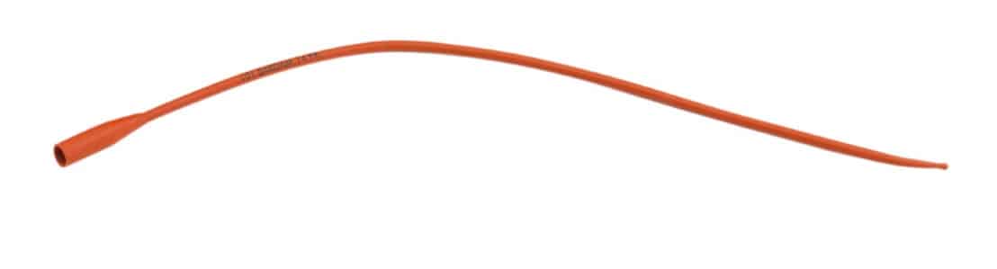 AMSure urethral catheter, straight tip, red rubber, 16 Fr, 16 inch for efficient drainage and patient comfort.