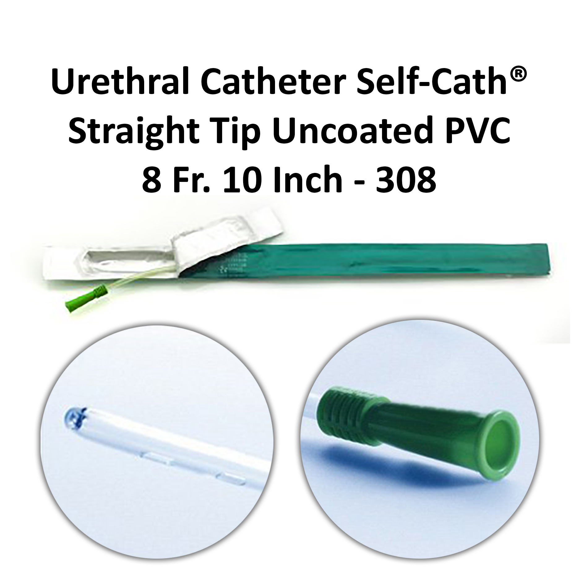 Urethral Catheter Self-Cath® Straight Tip Uncoated PVC 8 Fr. 10 Inch - 308