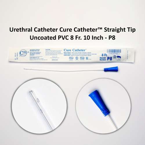 Urethral Catheter Cure Catheter™ Straight Tip Uncoated PVC 8 Fr. 10 Inch - P8 Michigan | USA