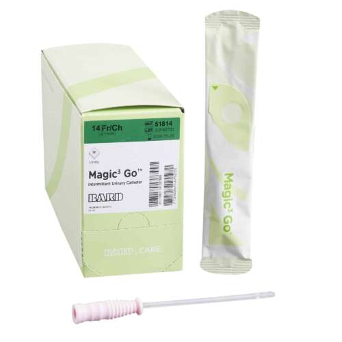 Urethral Catheter Magic3® Go Straight Tip, Hydrophilic Coated Silicone, 14 Fr, 6 Inch