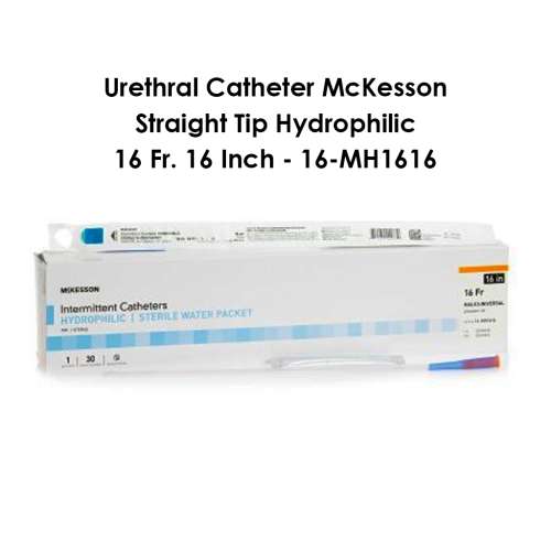 Urethral Catheter McKesson Straight Tip Hydrophilic 16 Fr - 16 Inch - 16-MH1616