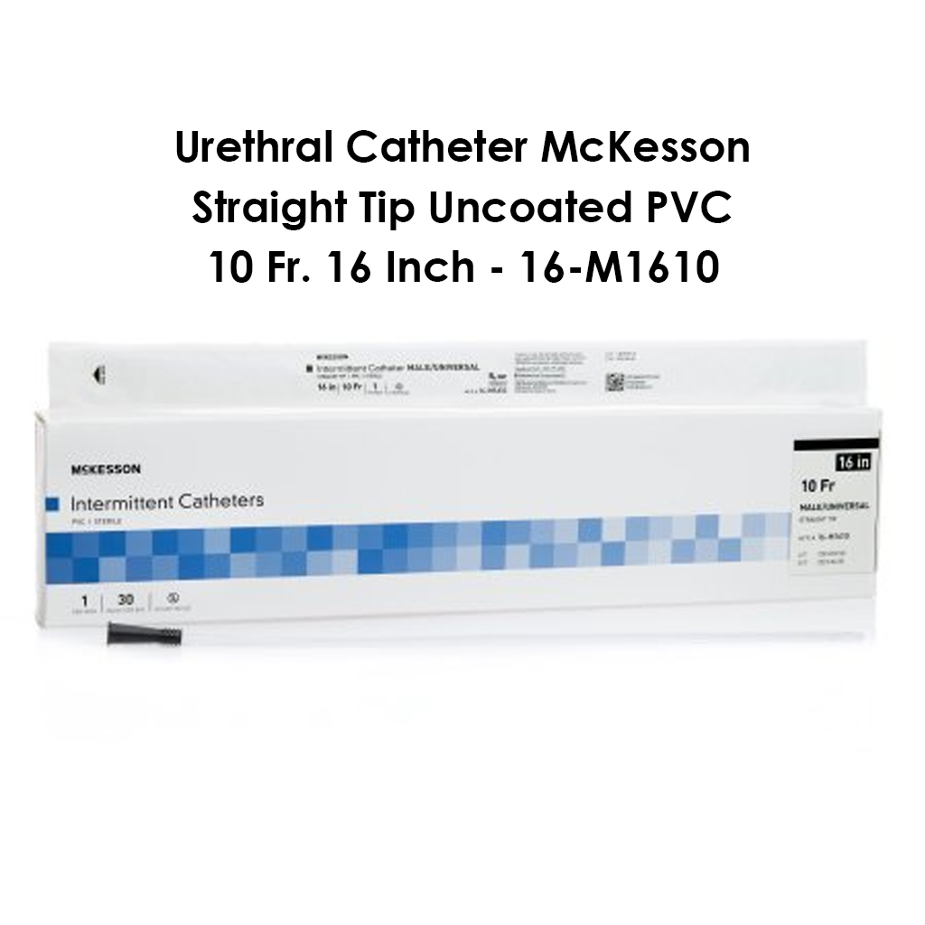 Urethral Catheter McKesson Straight Tip Uncoated PVC 10 Fr - 16 Inch - 16-M1610