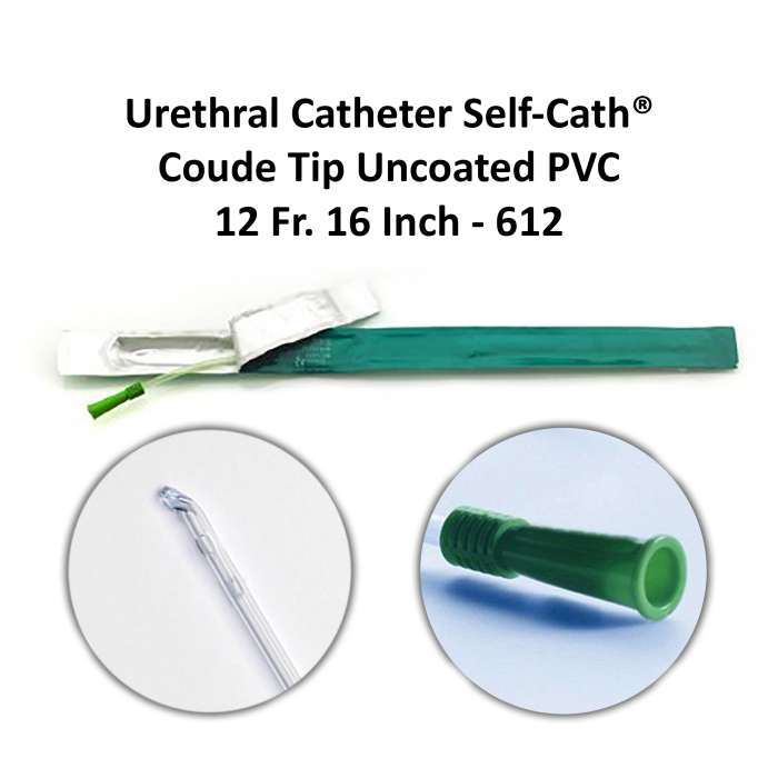 Urethral Catheter Self-Cath® Coude Tip Uncoated PVC 12 Fr - 16 Inch - 612 Available in Michigan USA