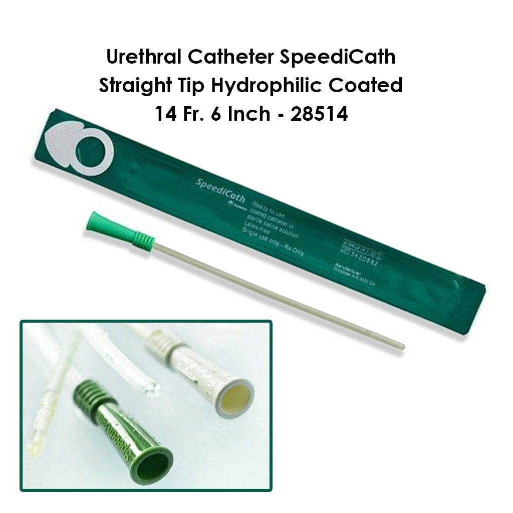 Urethral Catheter SpeediCath Straight Tip Hydrophilic Coated 14 Fr - 6 Inch - 28514