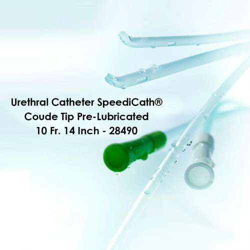 Urethral Catheter SpeediCath® Coude Tip Pre-Lubricated 10 Fr - 14 Inch - 28490