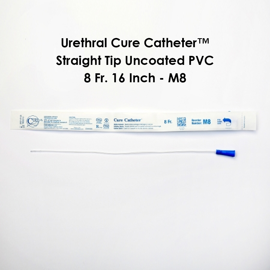 Urethral Cure Catheter™ Straight Tip Uncoated PVC 8 Fr - 16 Inch - M8