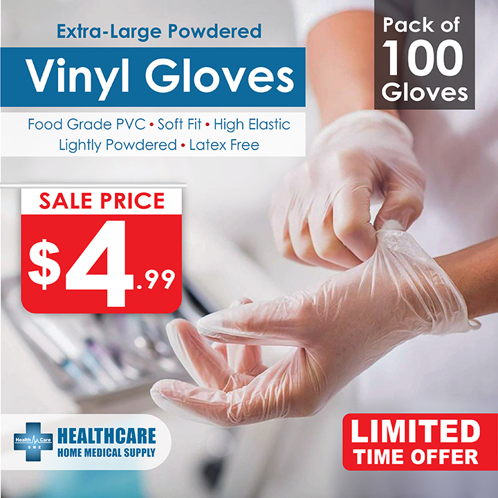 Extra Large Powdered Vinyl Gloves available in Michigan USA