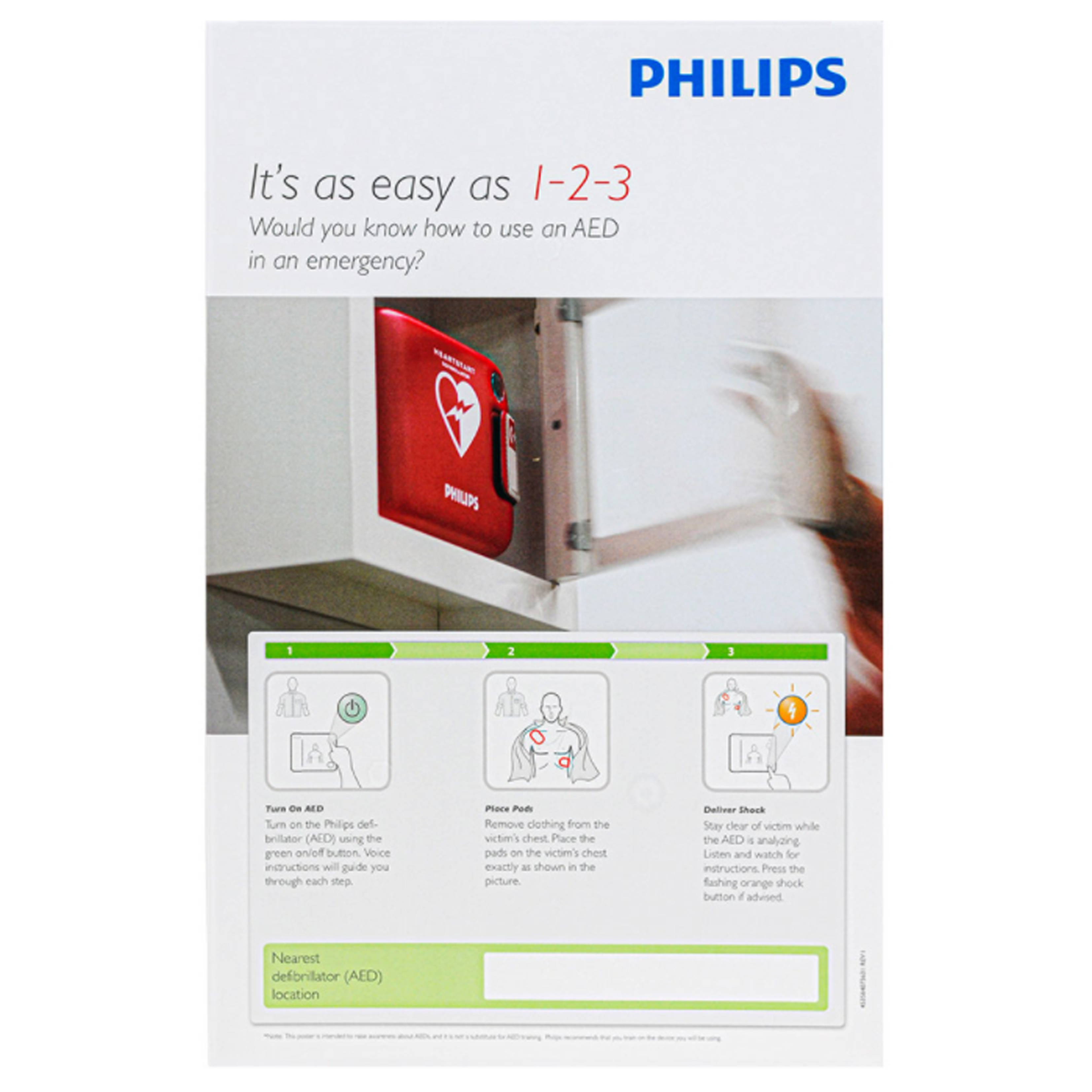 Philips AED Awareness Poster Pack - (4 pack) 861476 in Michigan USA