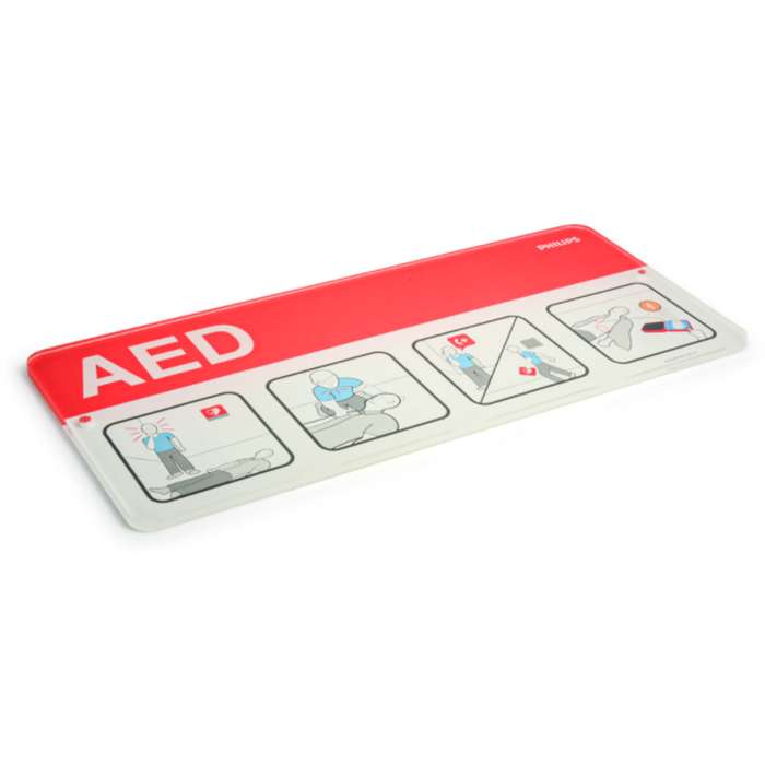 Philips AED Awareness Sign Placard - Red 989803170901 in Michigan USA