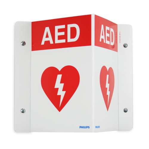 Philips AED Wall Sign - Red 989803170921 in Michigan USA