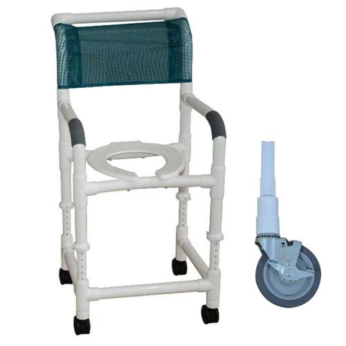 MJM Adjustable Height Shower Chair 22"- 5" Heavy Duty Casters - 122-5HD-ADJ
