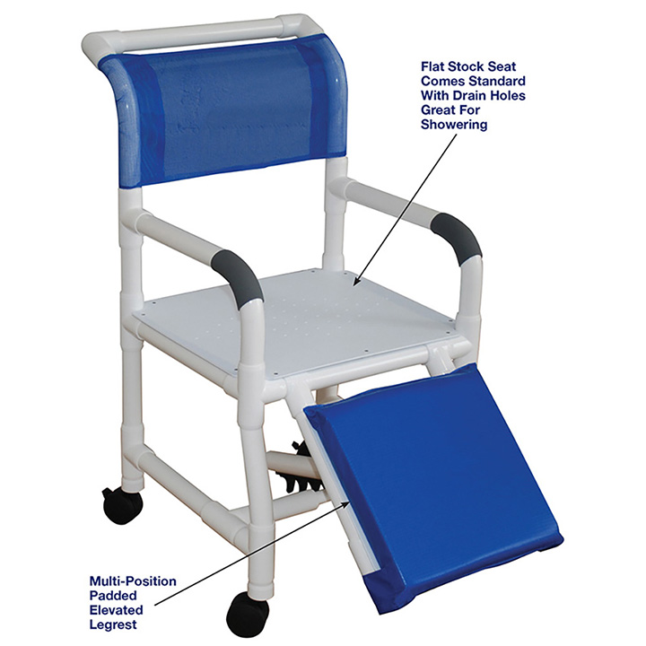 MJM Shower Commode Chair for Below Knee Amputees 118-3-AF in Michigan USA