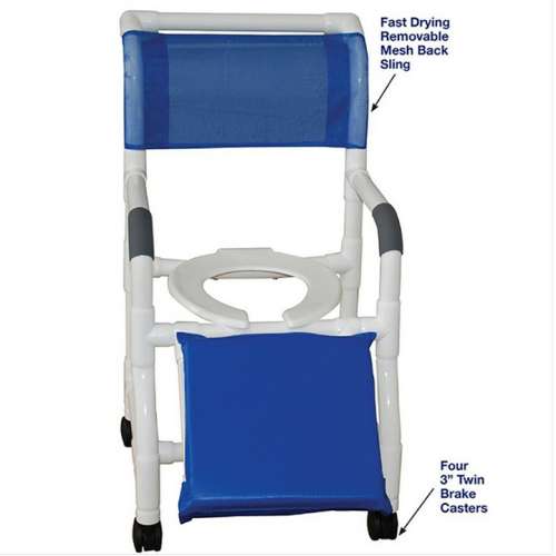MJM Wide shower chair 22" - open front seat & Below Knee Amputee 122-3TW-A in Michigan USA