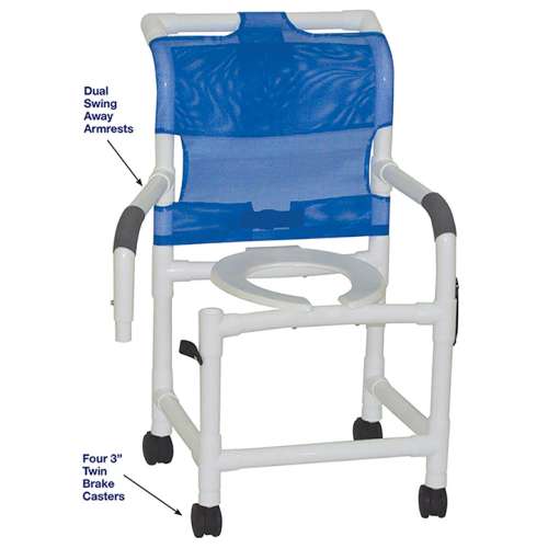 MJM SUPERIOR SHOWER CHAIR W/DUAL SWING AWAY ARMRESTS in Michigan USA