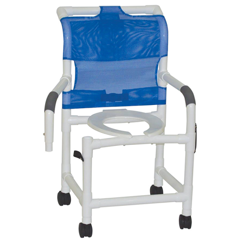 MJM Wide Shower Chair 22" - Open Front Seat - Dual Swing Away Armrests - 122-3TW-DDA in Michigan USA