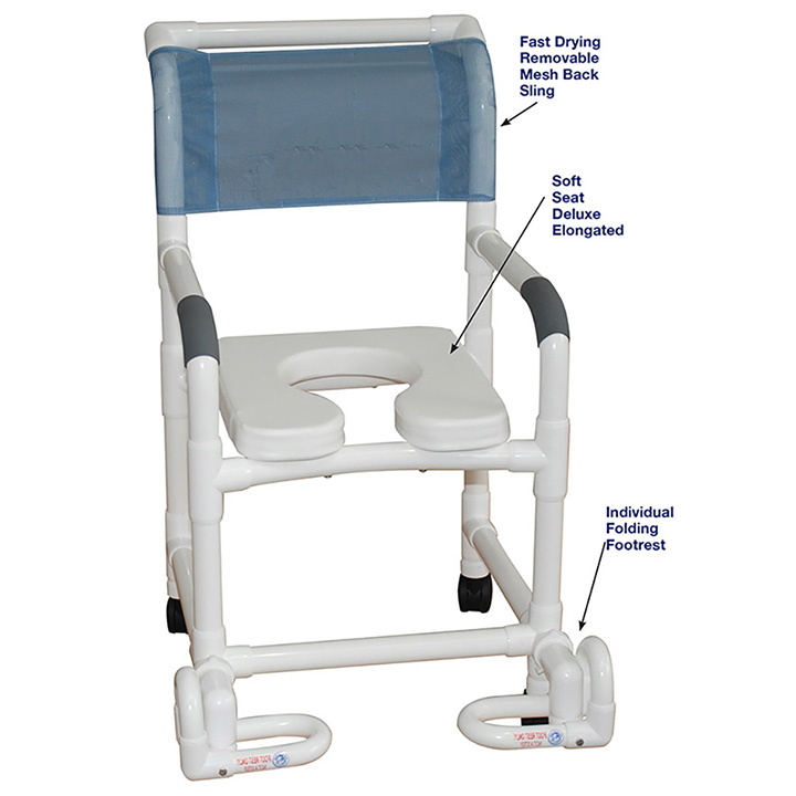 MJM SHOWER CHAIR WITH SOFT SEAT & INDIVIDUAL FOOTREST in Michigan USA