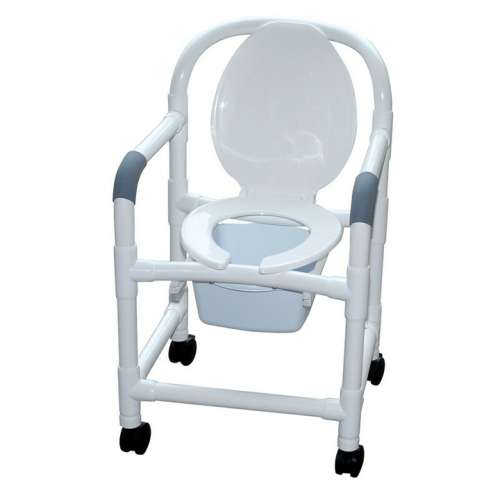 MJM Bedside commode Chair 22" with standard caster & commode pail - 122-CC-10-QT-C