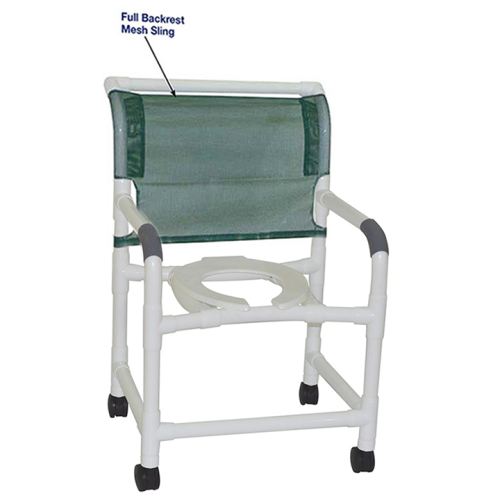 MJM Wide shower chair 22" - open front seat - full mesh back - 122-3TW-FB in Michigan USA