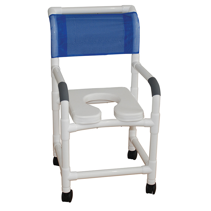 MJM Shower chair 18" soft seat and folding footrest-118-3TW-SSDE-FF in Michigan USA