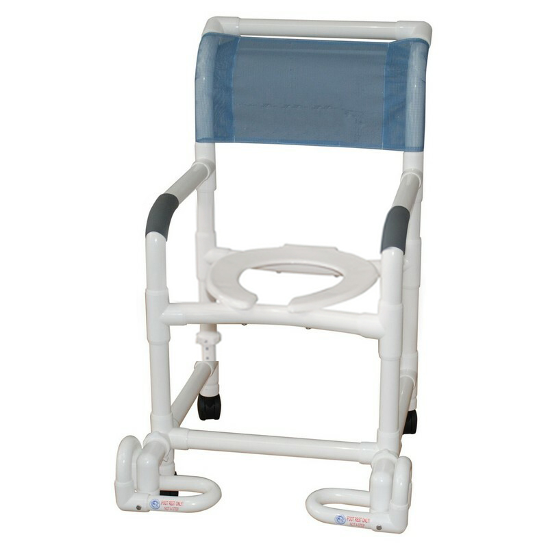 MJM Shower chair 18" open front seat & individual footrest - 118-3TW-IF