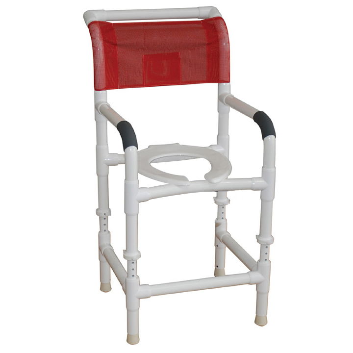 MJM Adjustable height shower chair 18" - NO CASTERS - 118-LP-ADJ in Michigan USA
