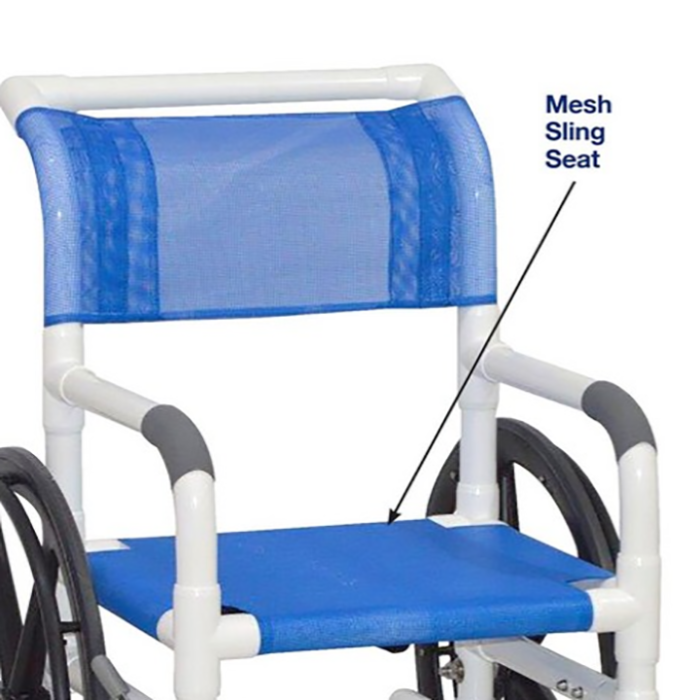 MJM Shower chair 18" sling seat and slide out footrest- 118-3TW-SL-SF