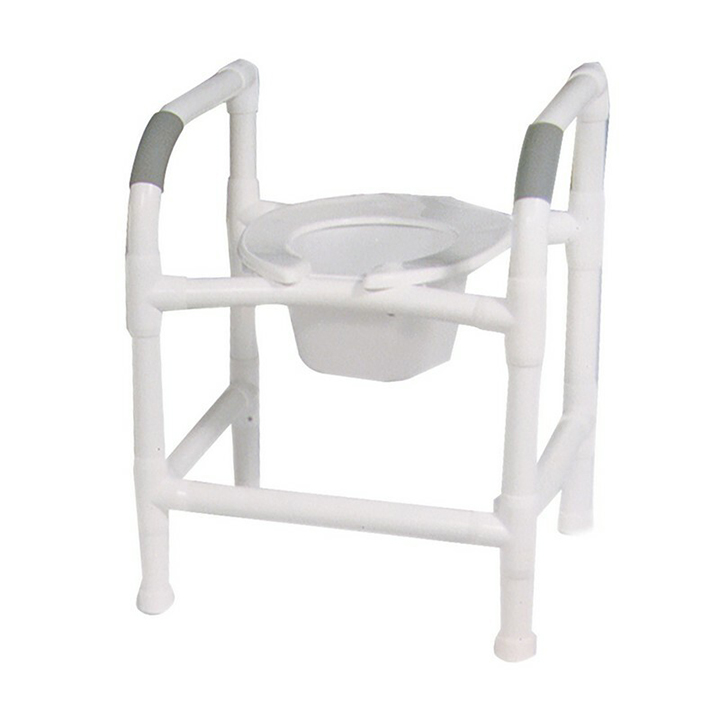 MJM International 3 in 1 commode chair with fixed height, 10 qt slide-out commode pail, deluxe elongated open front seat - Available in Michigan USA Healthcare DME Offering free shipping all 50 states of united states.