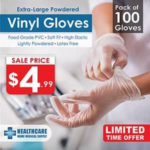 extra large powdered vinyl glove in Durable Medical Equipment Supply michigan usa