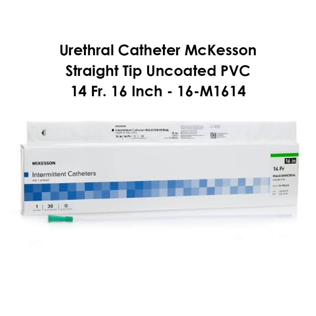 Urethral Catheter McKesson Straight Tip Uncoated PVC 14 Fr - 16 Inch - 16-M1614