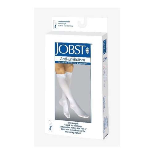 JOBST® Anti-Embolism Knee High Closed Toe Stockings is Designed to reduce the risk of deep vein thrombosis in the recovering patient. for sale available in Ann Arbor MI, USA