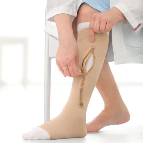 JOBST® UlcerCARE™ Stocking 2-Part System LEFT/ZIP WITH LIN designed for the effective management of venous leg ulcers. for sale and available in Ann Arbor MI, USA