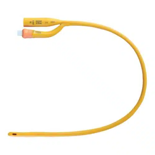 Foley Catheter Rusch Gold 2-Way Standard Tip 18Fr 5cc Balloon Silicone Coated Latex