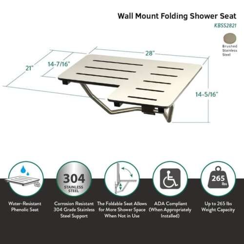 Wall Mounted Shower Seat For Nursing Home